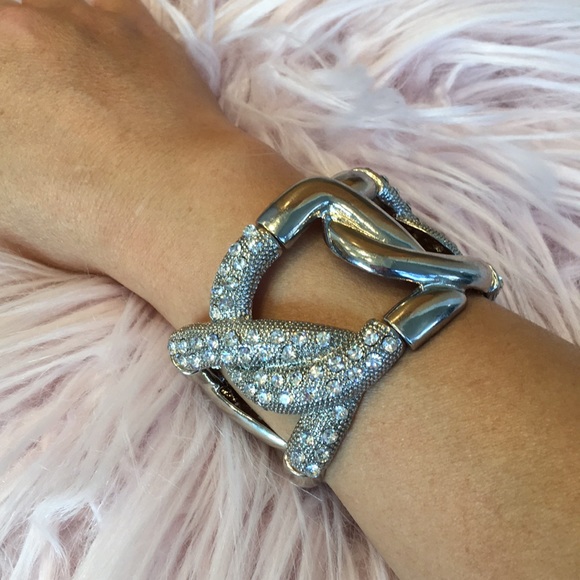 Jewelry - ⏳2 for $16 Silver & Rhinestone Statement Bracelet